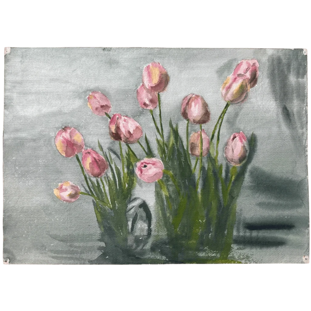 glezna ar ziediem 70